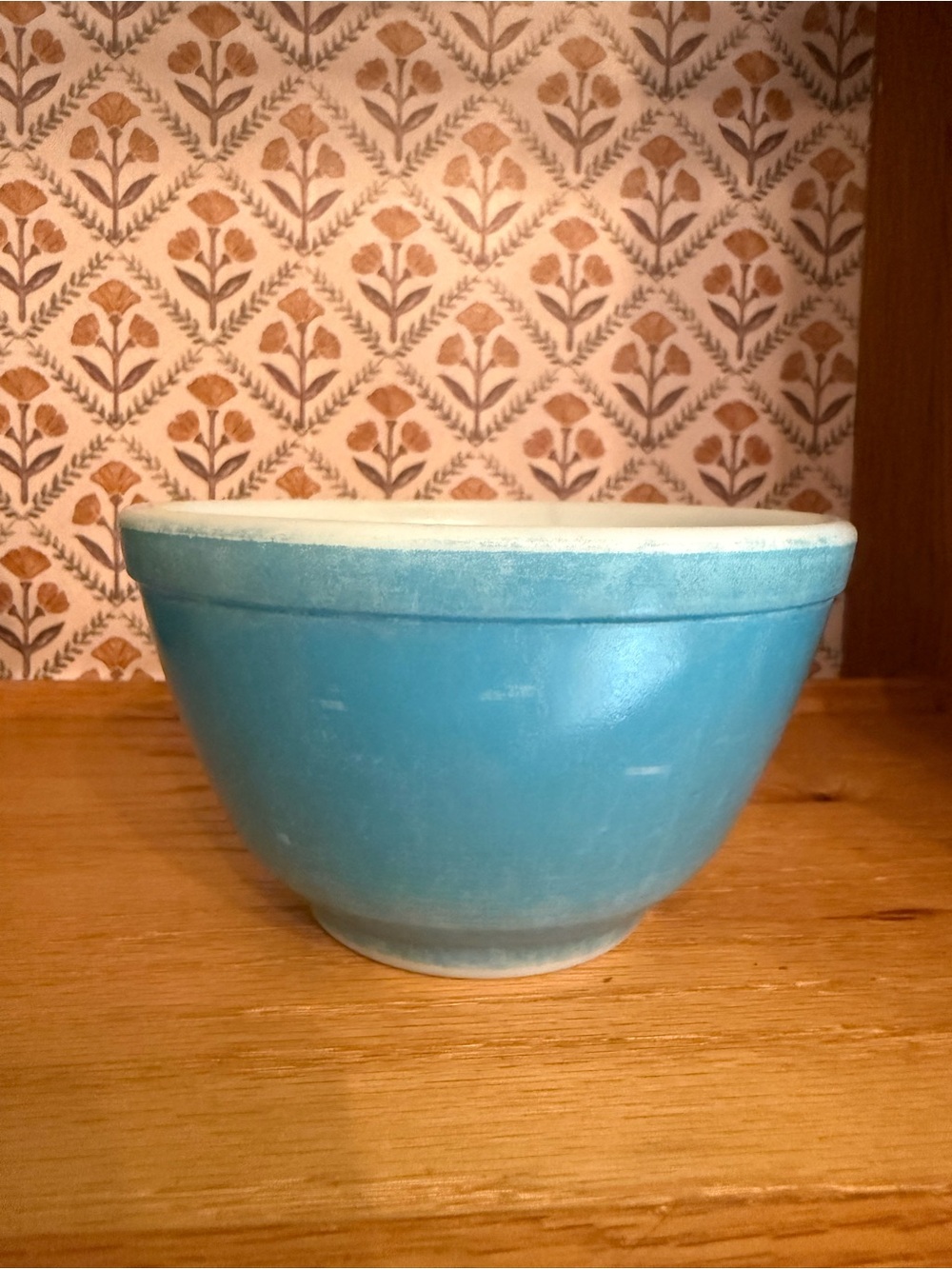 First Generation 1940s Pyrex Blue Ceramic Mixing Bowl